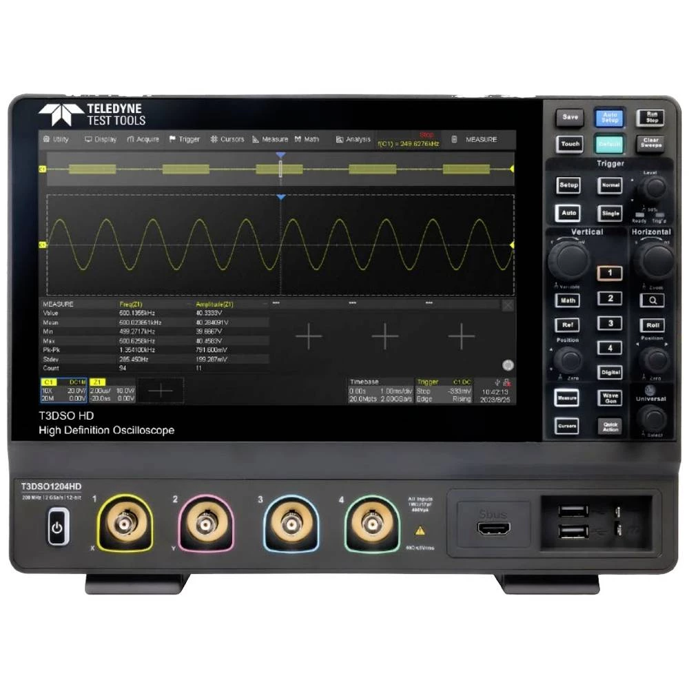 Teledyne LeCroy T3DSO1204HD digitalni osciloskop 200 MHz 4-kanalni 2 GSa/s 200 Mpts digitalni osciloskop s memorijom ( slika