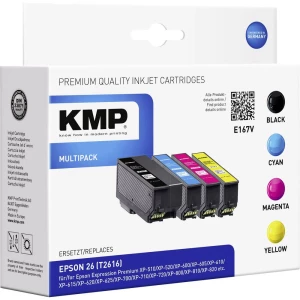 KMP Tinta zamijena Epson T2616, 26 Kompatibilan Kombinirano pakiranje Crn, Cijan, Purpurno crven, Žut E167V 1626,4850 slika
