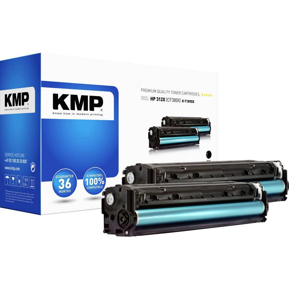 KMP H-T189DX toner 2-dijelno pakiranje zamijena HP HP 410X (CF410X) crn kompatibilan tonerji, komplet od 2 komada slika