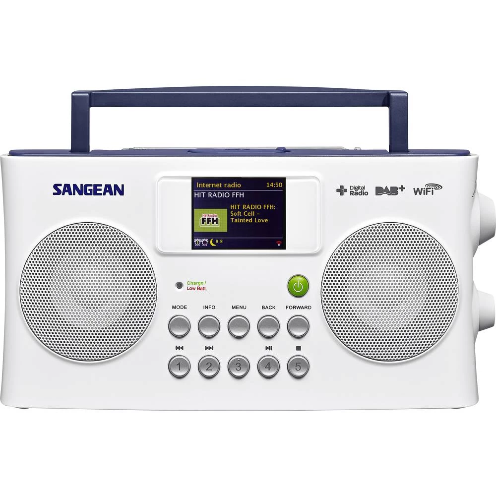 Internet Prijenosni radio Sangean SIR-300 AUX, DAB+, UKW, USB Podržava DLNA, Funkcija punjenja baterije, Spotify Bijela slika