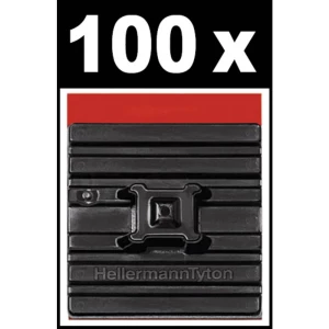 HellermannTyton FMB4APT-A-PA66HS-BK (100) postolje samoljepljiva 151-02219 fleksibilna utičnica, 4-struka nit crna 100 St. slika