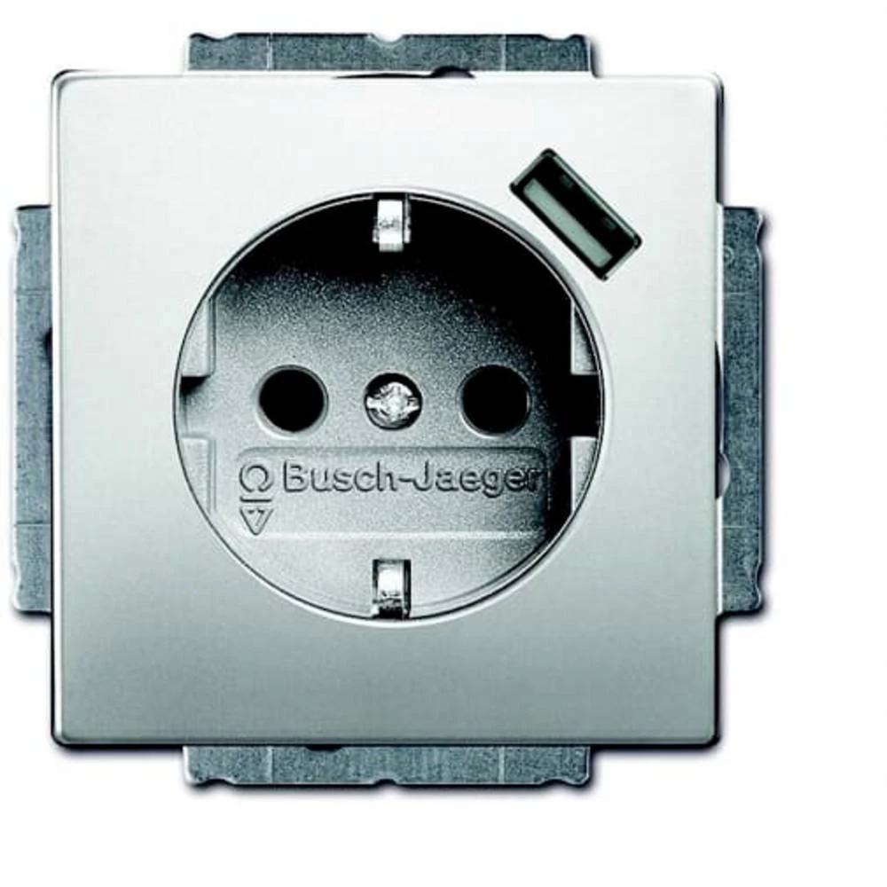 ABB 2CKA002011A6166  utičnica sa zaštitnim kontaktom   IP20 plemeniti čelik slika