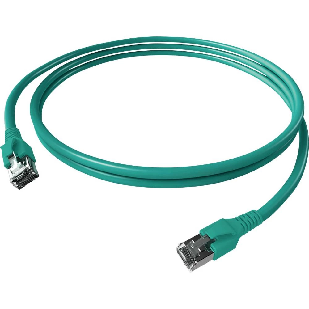 Easylan CP1KTBTBT0075 RJ45 mrežni kabel, Patch kabel CAT 6a S/FTP 7.50 m tirkizna dvostruko zaštićen, bez halogena, vatr slika