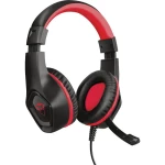 Igraće naglavne slušalice sa mikrofonom 3,5 mm priključak Sa vrpcom Trust GXT404R Rana Preko ušiju Crna, Crvena