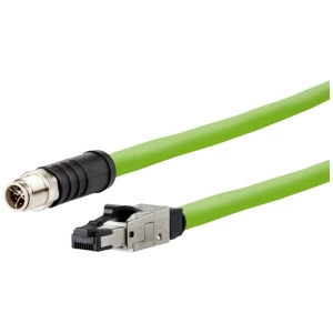 Metz Connect 142M6X18100 M12 mrežni kabel, Patch kabel CAT 6a SF/UTP 10 m zelena PUR plašt, postojan na kiselinu, postojan na ozon, UV otporan, mogućnost korištenja za vuču, bez halogena, postojan ... slika