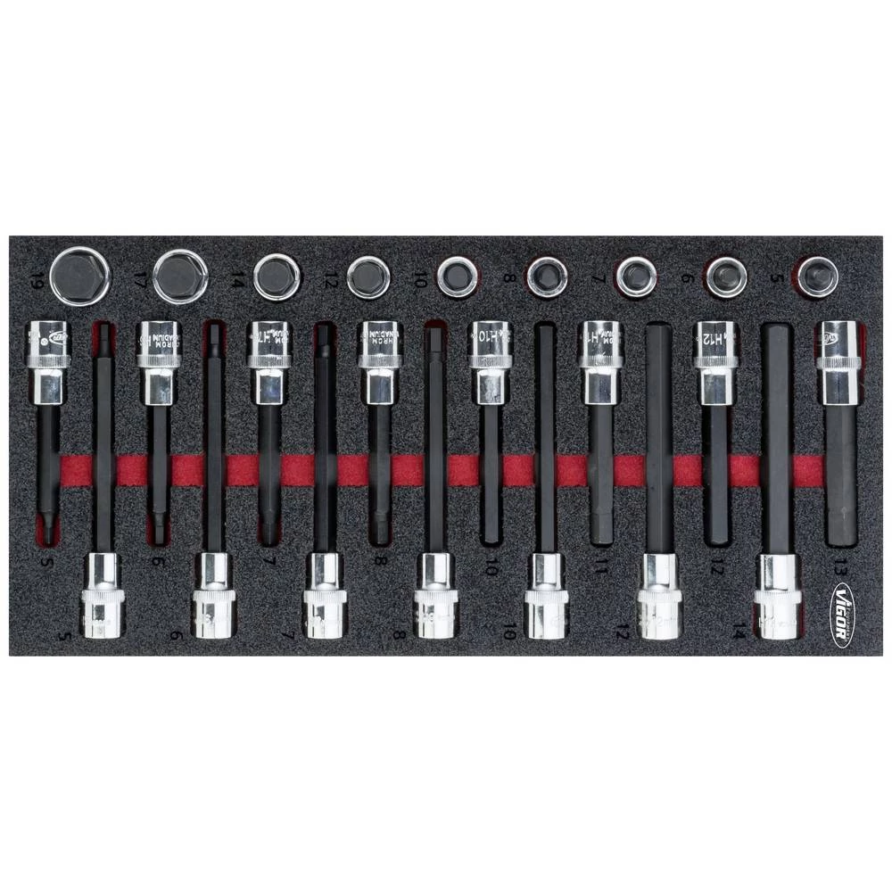 Set nastavki za odvijanje sa šesterokutnim utorom Vigor V5097 V5097  set nasadnih ključeva slika