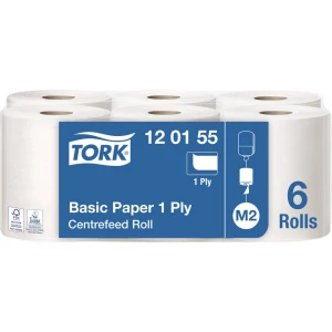 TORK Standardne papirnate maramice za sustav unutarnjih dozatora M2, jednoslojne 120155 slika