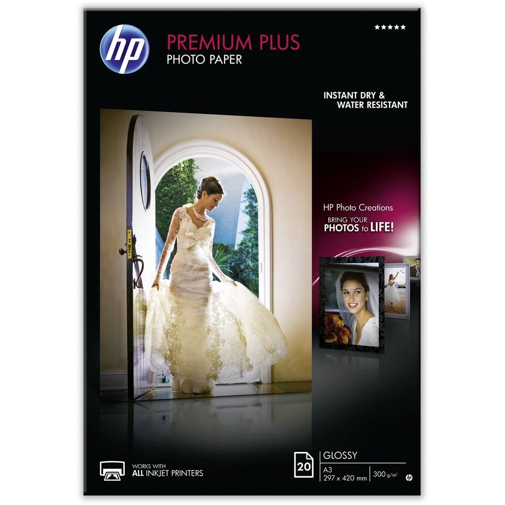 Foto papir HP Premium Plus Photo Paper CR675A DIN A3 300 gm&sup2; 20 Stranica Sjajan slika