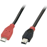LINDY USB kabel USB 2.0 USB-Micro-B utikač, USB-Mini-B utikač 1.00 m crna s otg funkcijom 31718