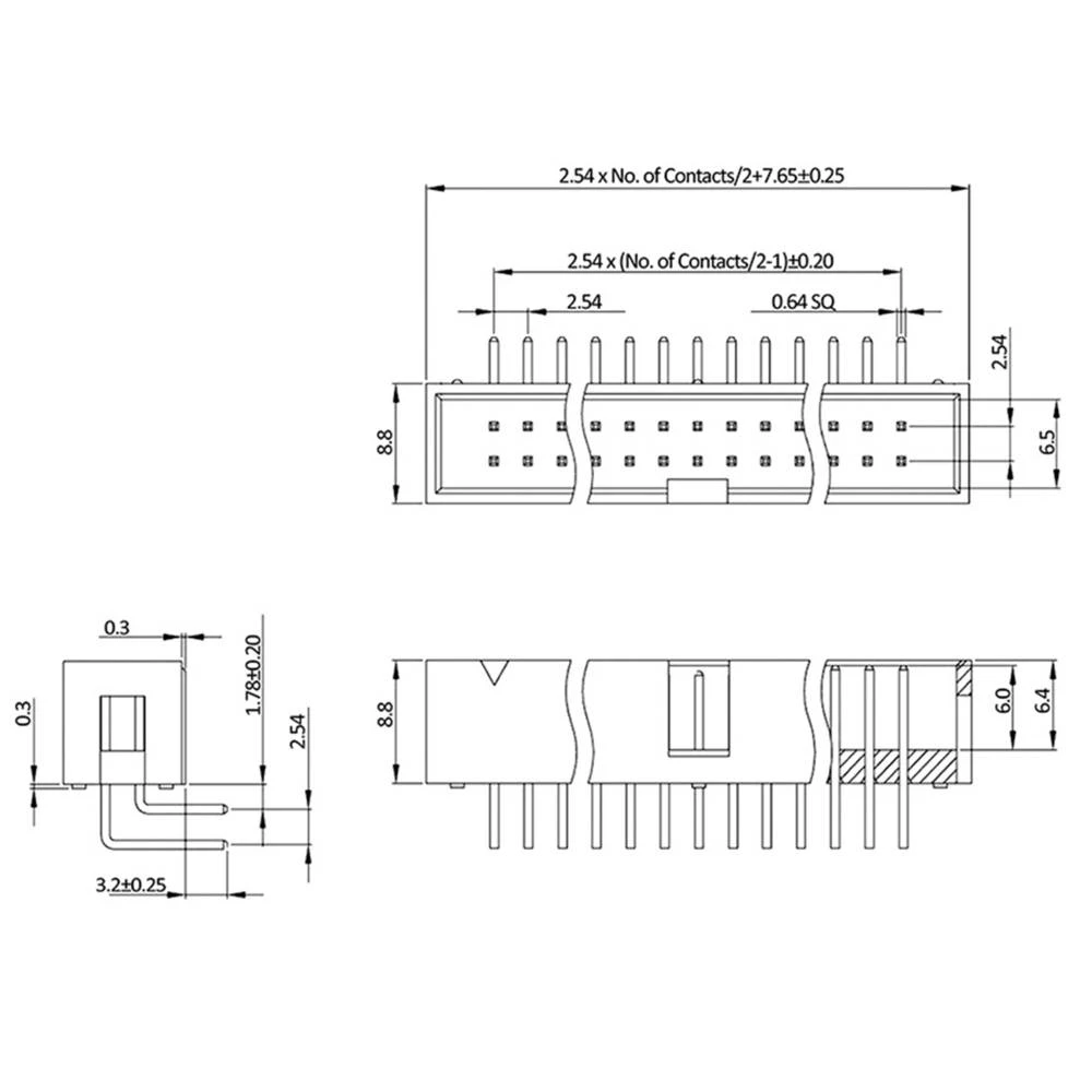 econ connect Letva s igličastim kontaktima bez poluge za izbacivanje Raster: 2.54 mm Ukupan broj polova: 16 Broj redova: 2 1 ST slika