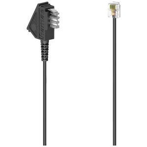 Hama telefon priključni kabel [1x muški konektor TAE-F - 1x RJ11-muški konektor 6p4c] 6 m crna slika