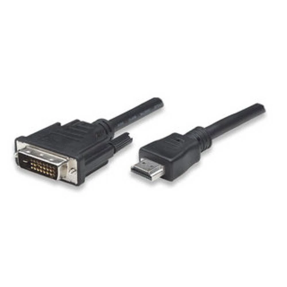 TECHly HDMI / DVI Priključni kabel [1x Muški konektor HDMI - 1x Muški konektor DVI, 24 + 1 pol] 1 m Crna slika