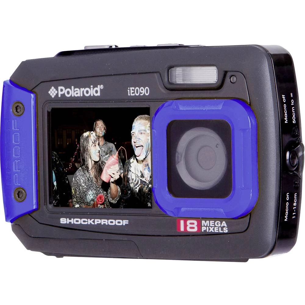 Digitalni fotoaparat Polaroid IE90 18 MPix Crno-plava Podvodna kamera, Otporan na prašinu, Prednji zaslon slika