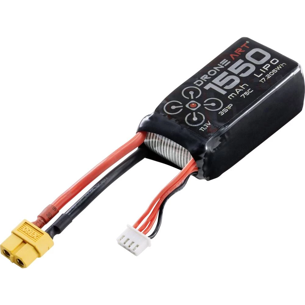 LiPo akumulatorski paket za modele 11.1 V 1550 mAh Broj ćelija: 3 75 C DroneArt Softcase XT60 slika