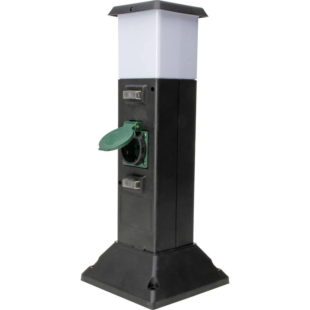 Kopp 145326012 Vrtna utičnica 2-struki ATT.CALC.EEK: Ovisi od žarulje (A++ - E) Crna, Zelena slika