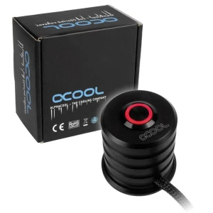 Alphacool Powerbutton s gumbom, 19 mm (crveno osvijetljen) - Deep Black Alphacool 17434 kabel za powerbutton crna, crvena slika