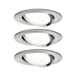 LED ugradna svjetiljka 3-Step-Dim Nova osnovni set zakretna okrugla 84mm 50° GU10 3x6.5W 230V 2700K brušeno željezo Paulmann 93465  ugrađeno svjetlo 3-dijelni komplet  LED GU10 19.5 W metalna (bruš...