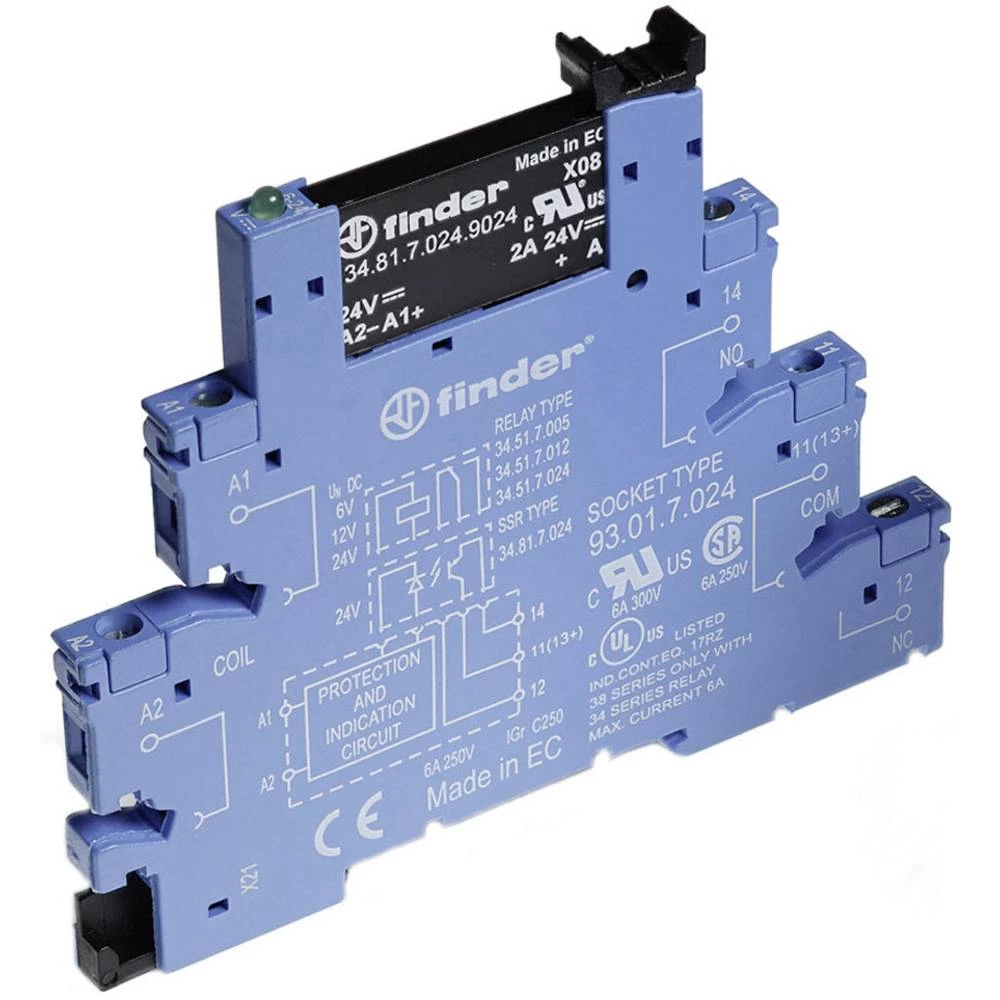 Poluvodički relej 10 ST Finder 38.81.7.024.9024 Učitaj struje (maks.): 2 A Preklopni napon (maks.): 24 V/DC slika