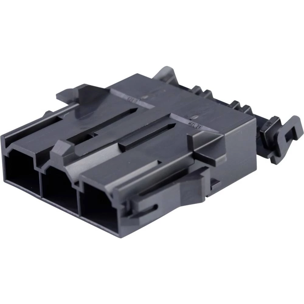 Molex 428180312 10.00mm Pitch Mini-Fit Sr. Plug Housing, Single Row, Panel Mount, 3 Circuit, Black slika