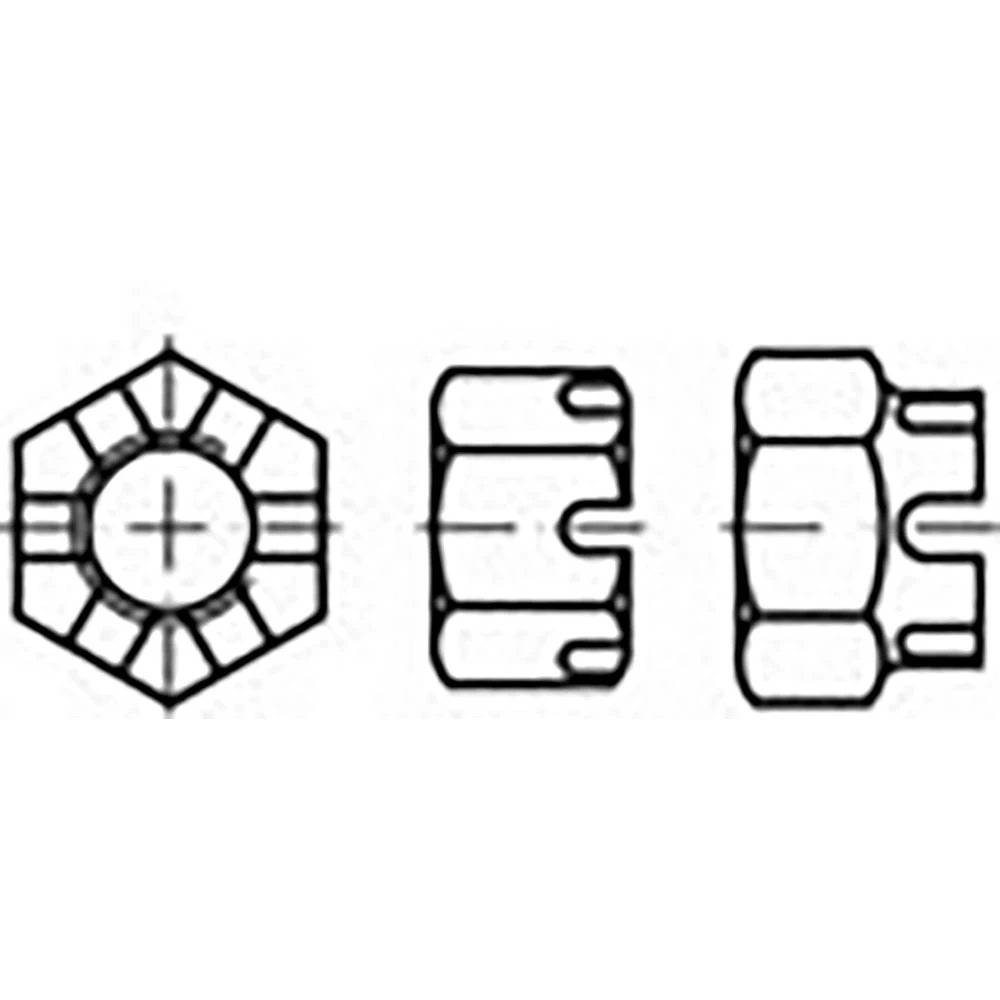 TOOLCRAFT TO-6861165 krunaste matice M10 DIN 935 čelik 500 St. slika