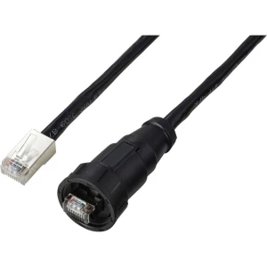 TRU COMPONENTS TC-E13T-MR5-MCA/NCA-0.5PV-S RJ45 kabel s ravnim, IP67 (navoj), CAT5E, 0,5 m TC-13543628 Broj polova 8 crn slika