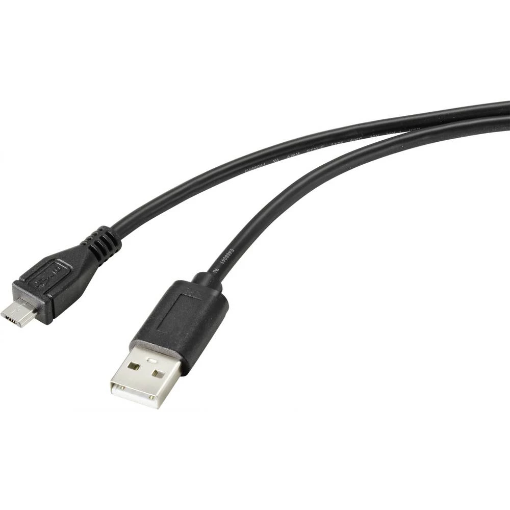 Renkforce    USB kabel    USB 2.0    USB-A utikač, USB-Micro-B utikač    1.00 m    crna    s antimikrobnom površinom slika