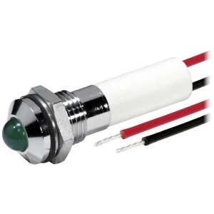LED signalna lampica za ugradnju promjera 8mm - vanjski reflektor - sa 600mm spojnim žicama - 12VDC zelena CML 19040251/6 LED smjerni zelena 12 V/DC slika