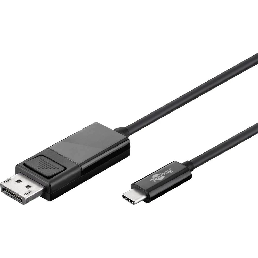 Goobay USB Priključni kabel [1x USB 3.1 muški konektor AC - 1x Muški konektor DisplayPort] 1.2 m Crna slika