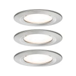 LED ugradna svjetiljka Nova osnovni set kruta IP44 okrugla 78mm GU10 3x6.5W 230V 2700K brušeno željezo Paulmann  ugradno svjetlo za kupaonicu 3-dijelni komplet    19.5 W  željezna