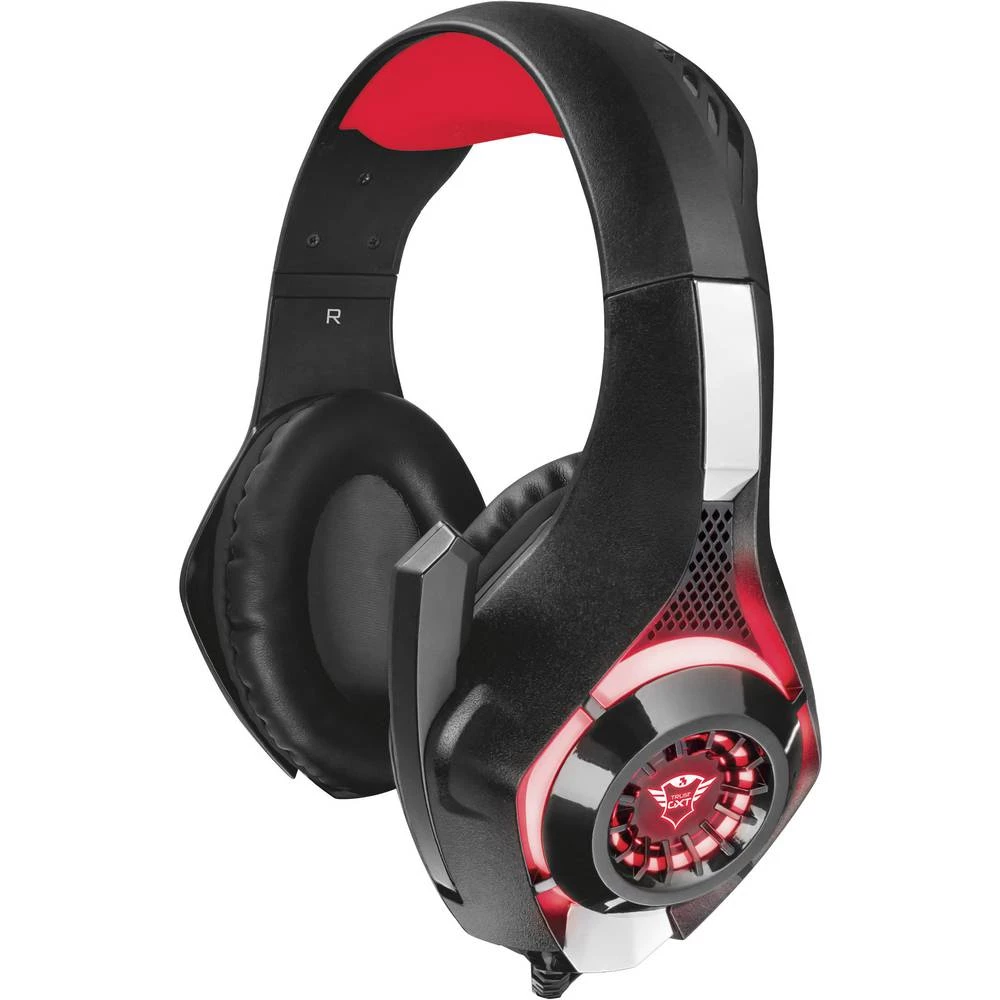 Igraće naglavne slušalice sa mikrofonom 3,5 mm priključak, USB Sa vrpcom Trust Nero GXT 313 Preko ušiju Crna, Crvena slika
