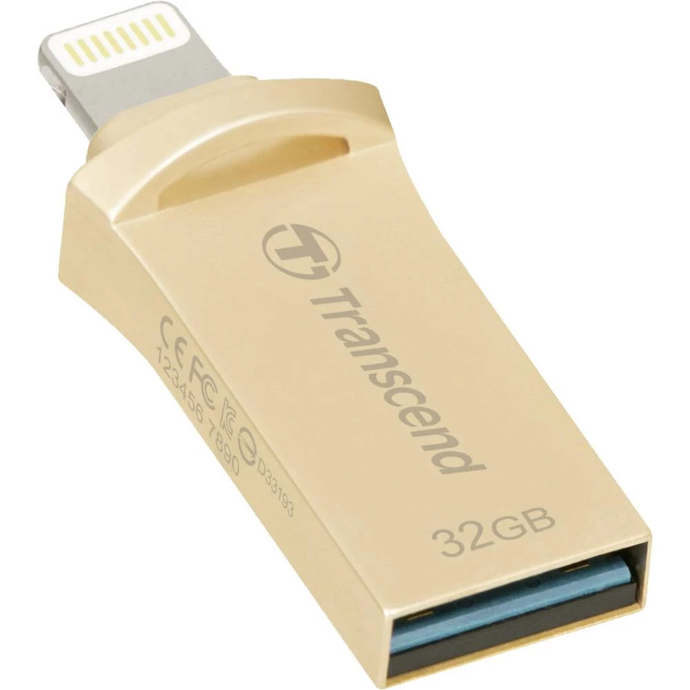 USB pomoćna memorija Smartphone/tablet Transcend JetDrive&trade; Go 500 Zlatna 32 GB USB 3.1, Lightning slika