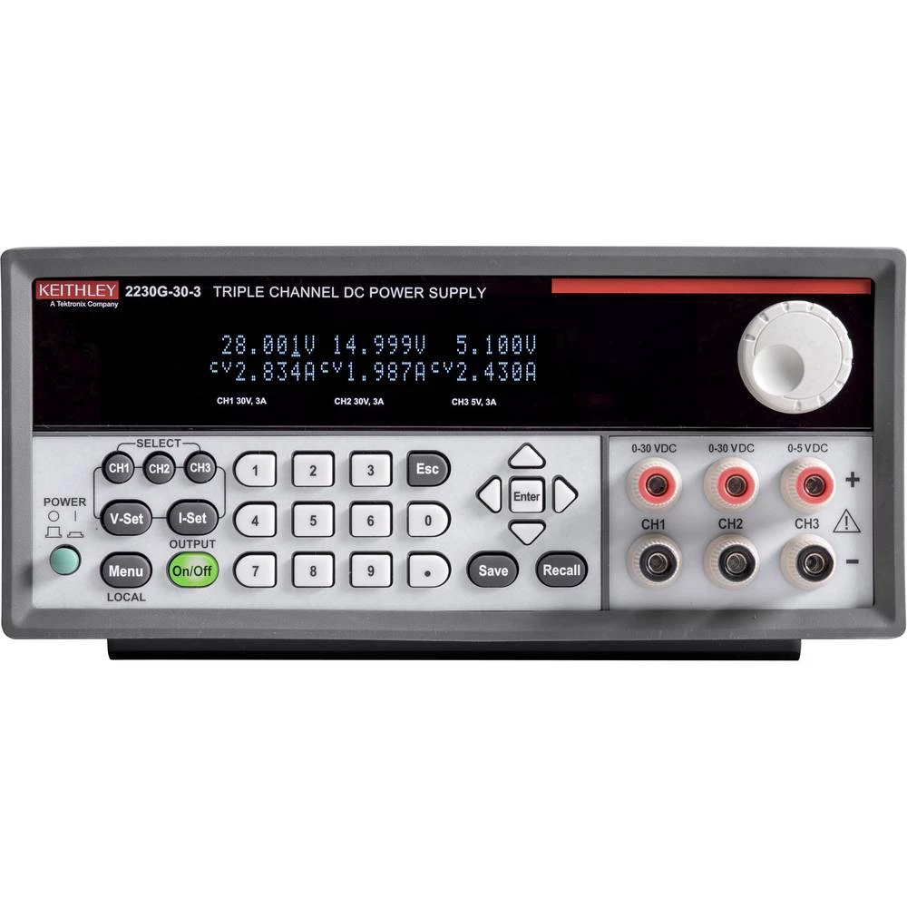 19 laboratorijska izvor napajanje, podesivi Tektronix 2230G-30-3 0 - 30.1 V 0 - 3 A 195 W USB, GPIB, RS-232 Programabilno Broj slika