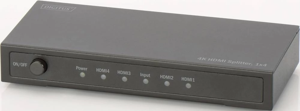 4 ulaza HDMI razdjelnik Digitus DS-47304 Mogućnost 3D upotrebe , Metalno kućište 4096 x 2160 piksel Crna slika
