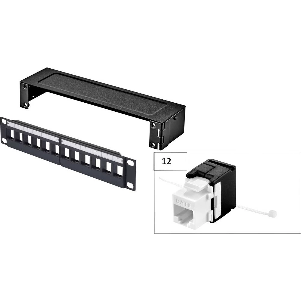 12 ulaza Mreža Patch box Renkforce WF CAT 6A 1 HE slika