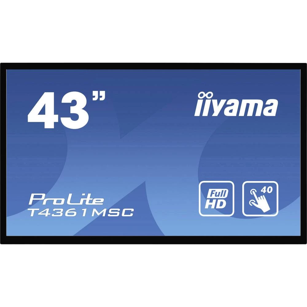 Zaslon na dodir 109.2 cm (43 ") Iiyama Prolite T4361MSC ATT.CALC.EEK B (A+++ - D) 1920 x 1080 piksel Full HD 8 ms HDMI&trade;, D slika