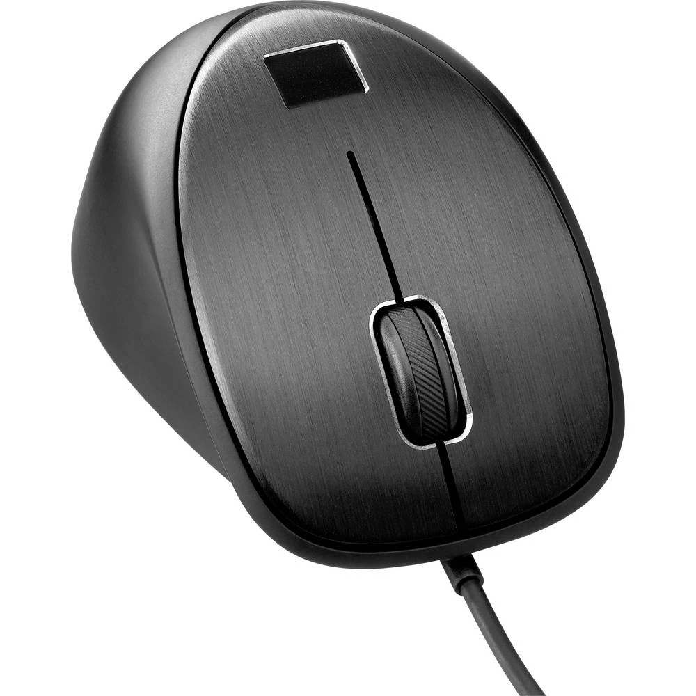 HP  žičani, USB wlan miš laser ugrađeni kotačić za pregled, čitač otisaka prstiju crna slika