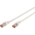 LAN (RJ45) Mreža Priključni kabel CAT 6 S/FTP 0.5 m Bijela Vatrostalan, Zaštićen s folijom, Pletena zaštita, Sa zaštitom, Bez ha slika