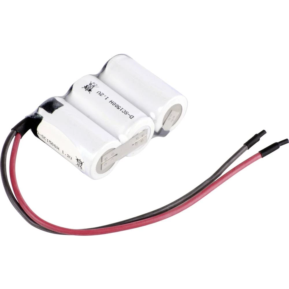 Aku-pack 3x Sub-C Pogodan za visoke temperature, Kabel, Flat-Top NiCd Mexcel Reihe F1x3 3.6 V 1500 mAh slika