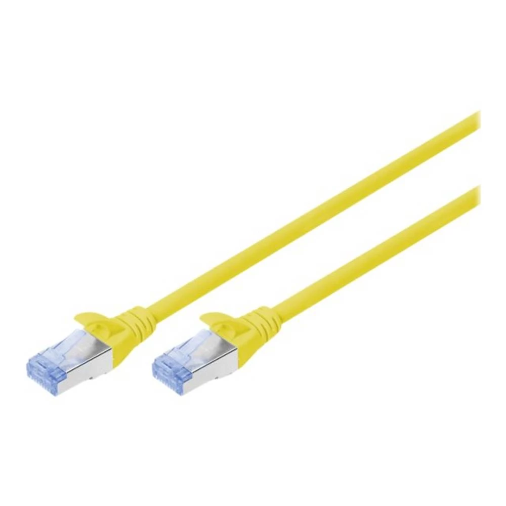 Digitus DK-1531-005-Y-10 RJ45 mrežni kabel, Patch kabel CAT 5e SF/UTP 0.5 m žuta dvostruko zaštićen, vatrostalan, zaštićen s folijom, pletena zaštita, sa zaštitom, bez halogena 1 St. slika