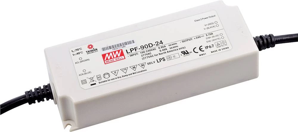 LED poganjač, konstantna struja Mean Well LPF-90D-20 90 W (maks.) 4.5 A 12 - 20 V/DC PFC-krug, zaštita od preopterećenja, mogućn slika