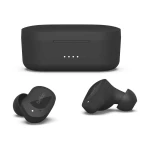 Belkin SoundForm Play   In Ear Headset Bluetooth®  crna  slušalice s mikrofonom, kutija za punjenje, otporne na znojenje