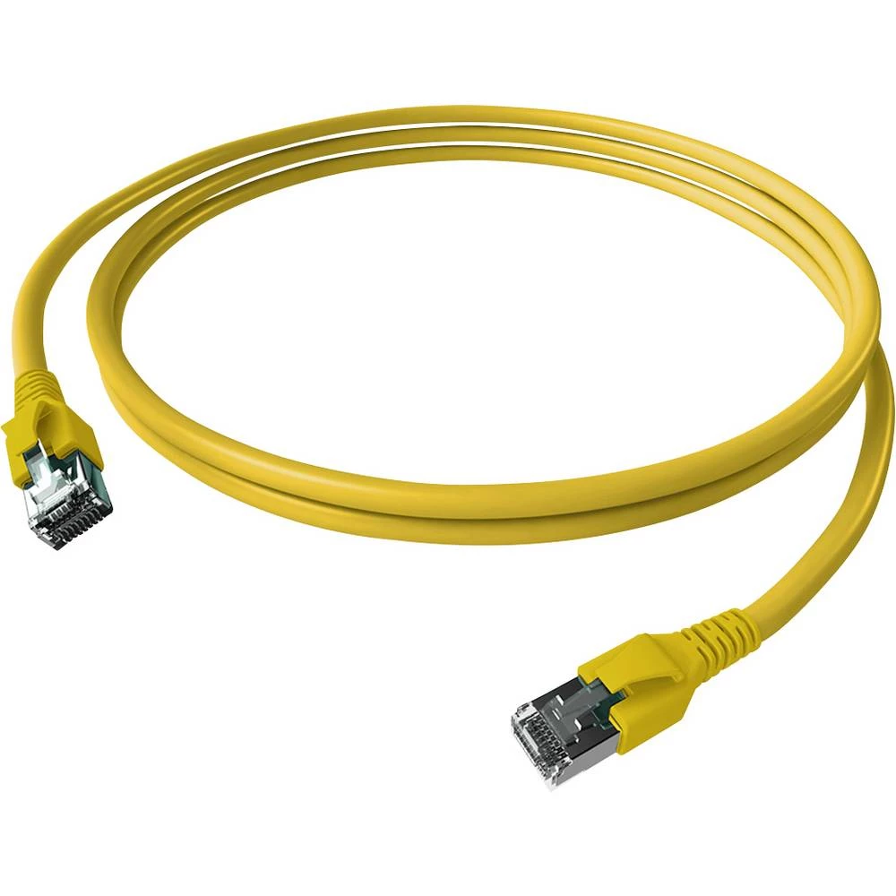 Easylan CP1KYBYBY0100 RJ45 mrežni kabel, Patch kabel CAT 6a S/FTP 10 m žuta dvostruko zaštićen, bez halogena, vatrostala slika