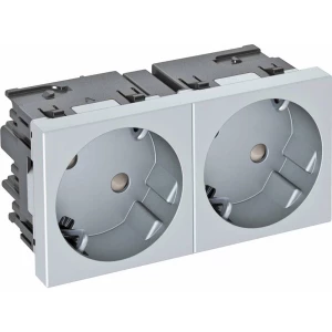 OBO Bettermann 6120493 umetak uređaja 2-dijelna utičnica (Š x V x D) 90 x 45 x 40 mm 1 St. aluminij boja slika