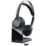 POLY Voyager Focus UC računalo On Ear Headset Bluetooth® stereo crna poništavanje buke slušalice s mikrofonom, uklj. stanica za punjenje i prikljucna stanica, kontrola glasnoće, utišavanje mikrofona