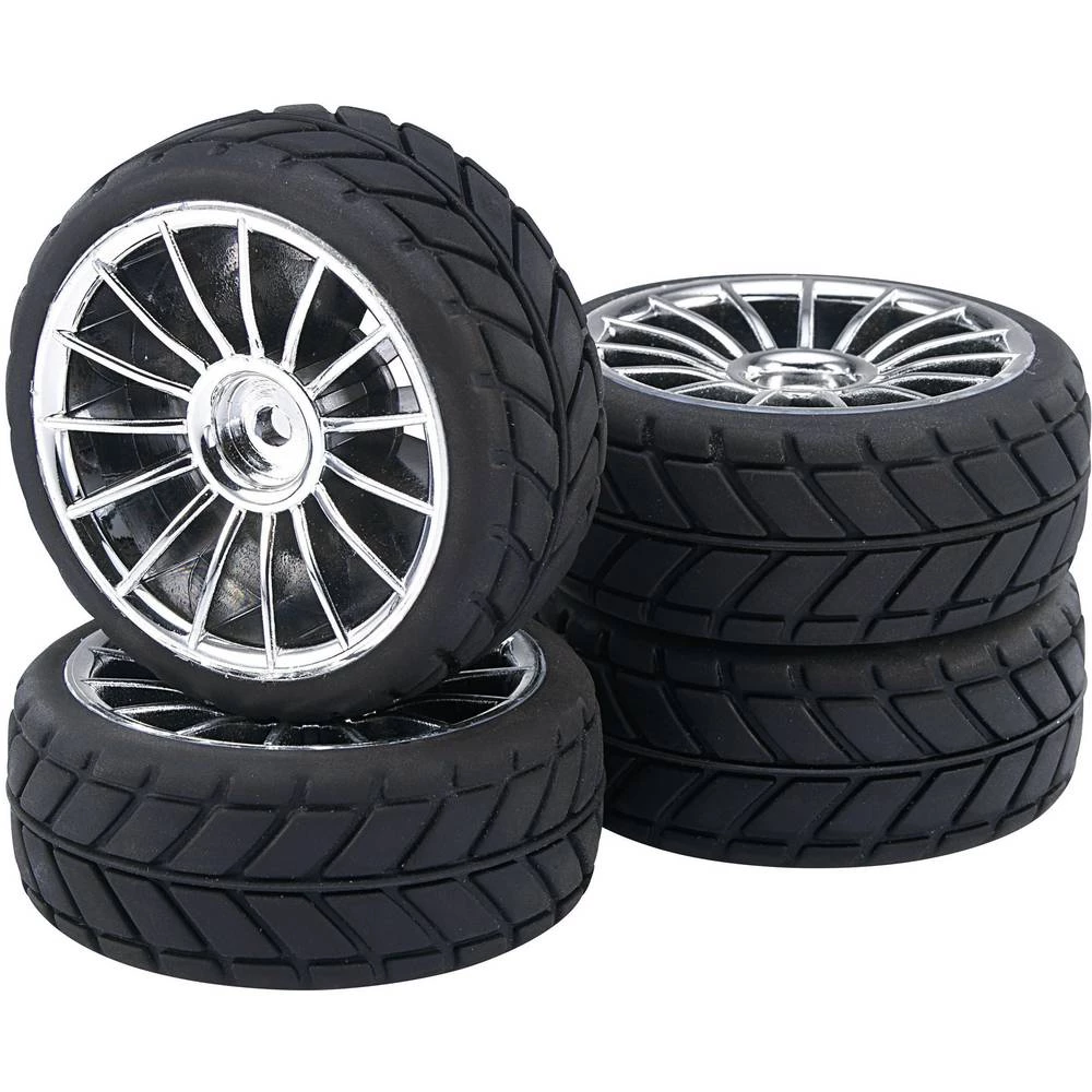 Reely 1:10 cestovni model kompletni kotači v-slick 15 krakova srebrna 4 St. slika