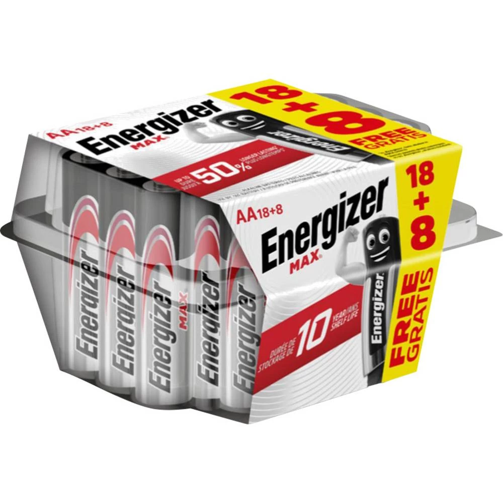 Mignon (AA) baterija Alkalno-manganov Energizer Max 18+8 gratis 1.5 V 26 ST slika