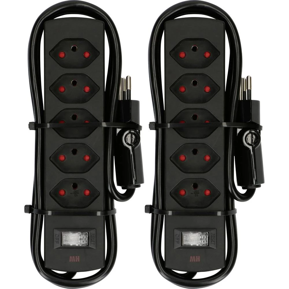 Max Hauri 160824 razdjelna letva s prekidačem crna ch utikač 2 St. slika