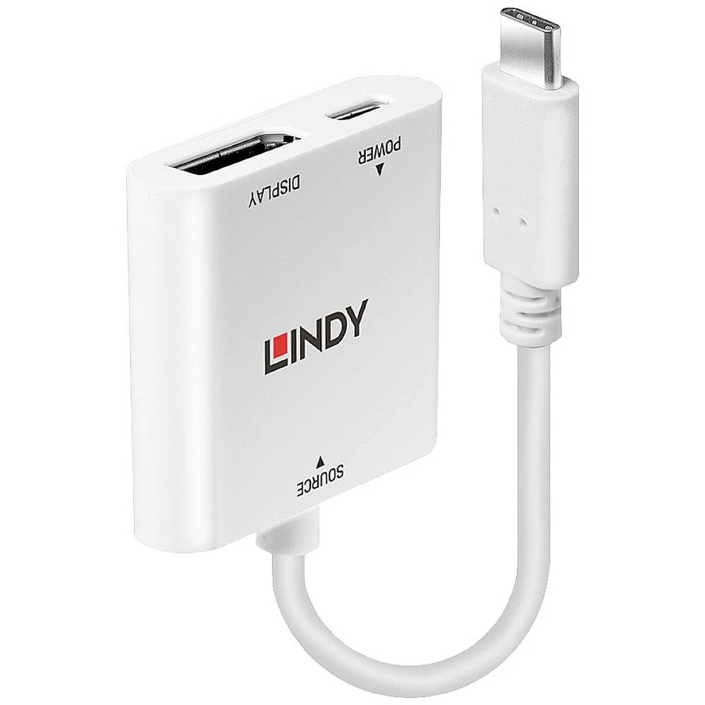 LINDY USB-C™, displayport pretvarač [1x muški konektor USB-C™ - 1x ženski konektor displayport, USB-C™ utičnica (power delivery)] slika