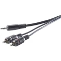 SpeaKa Professional-Činč/JACK audio priključni kabel [2x činč utikač - 1x JACK utikač 3.5 mm] 0.30 m crn slika