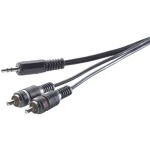 SpeaKa Professional-Činč/JACK audio priključni kabel [2x činč utikač - 1x JACK utikač 3.5 mm] 0.30 m crn